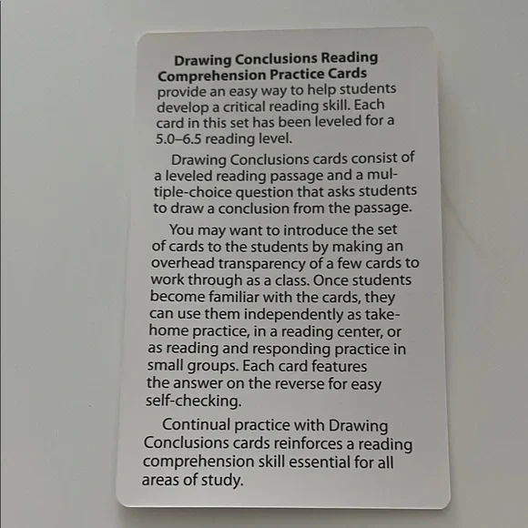 Drawing Conclusions Educational Practice Cards for kids, teacher tools - Picture 6 of 7